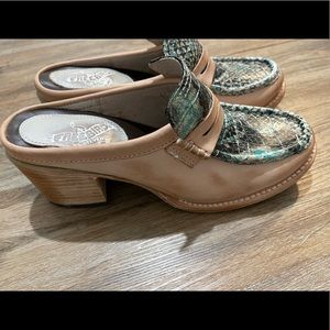 Freebird by Steven Collins Tan Turquoise mules